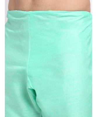 Men Silk Green Kurta & Churidar Set 4