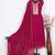 Rahi Fashion Dark Pink Faux Georgette Semi Stitched Salwar Suit for Women