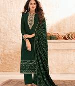 Rahi Fashion Green Faux Georgette Semi Stitched Salwar Suit for Women