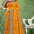 Orange embroidered chanderi silk saree with blouse