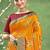 Orange embroidered chanderi silk saree with blouse