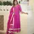 Magenta embroidered cotton kurta-suits