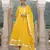 Yellow embroidered cotton kurta-suits