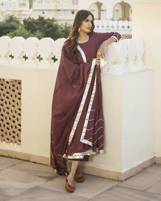 Maroon embroidered cotton kurta-suits 2