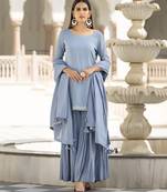 Grey embroidered cotton kurta-suits