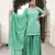 Green embroidered cotton kurta-suits