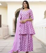 Pink embroidered cotton kurta-suits