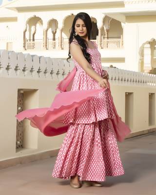 Coral embroidered cotton kurta-suits 2