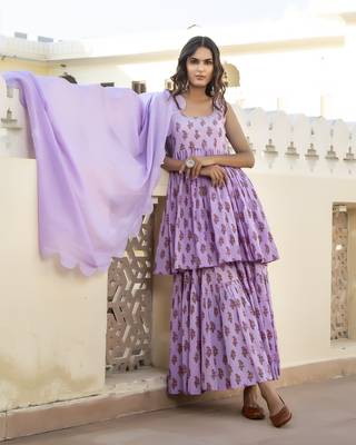 Purple embroidered cotton kurta-suits 2