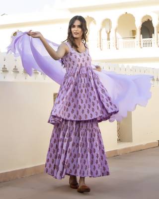 Purple embroidered cotton kurta-suits 3