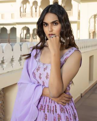 Purple embroidered cotton kurta-suits 4