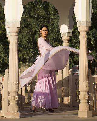 Pink embroidered cotton kurta-suits 4