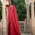 Red embroidered cotton kurta-suits