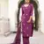 Purple embroidered cotton kurta-suits