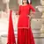 Red embroidered cotton kurta-suits
