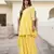 Yellow embroidered cotton kurta-suits