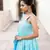 Turquoise embroidered cotton kurta-suits