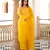 Yellow embroidered cotton kurta-suits