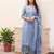 Blue embroidered cotton kurta-suits