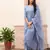 Blue embroidered cotton kurta-suits
