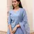 Blue embroidered cotton kurta-suits