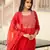Red embroidered cotton kurta-suits