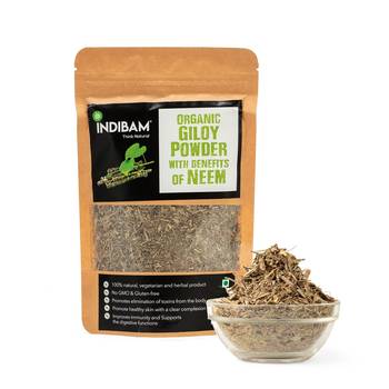 INDIBAM's 100% Pure Organic NEEM GILOY Powder (Guduchi/Gulvel Stem) (Pack of 100 Gram), Pesticides free 4
