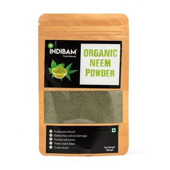 INDIBAM's Pure Organic Neem Powder (Azadirachta indica), Natural Neem Leaves Powder, 100 Gms, Pesticides free 2