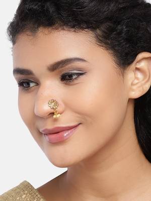 Gold crystal nose-ring 1