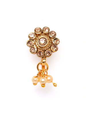 Gold crystal nose-ring 2