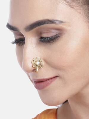 Gold crystal nose-ring 3