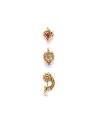 Gold crystal nose-ring 1
