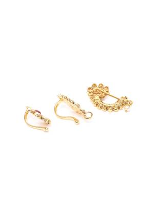 Gold crystal nose-ring 2
