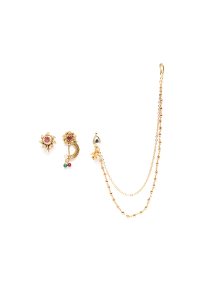 Gold crystal nose-ring 1