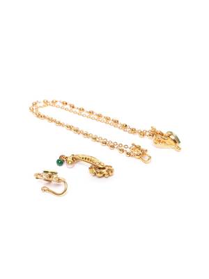 Gold crystal nose-ring 2
