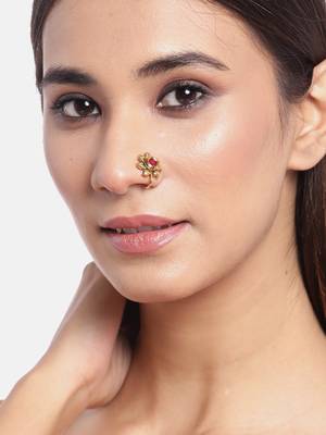 Gold crystal nose-ring 4
