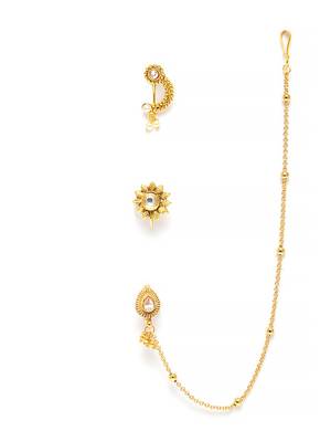 Gold crystal nose-ring 1
