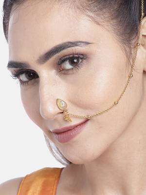 Gold crystal nose-ring 2