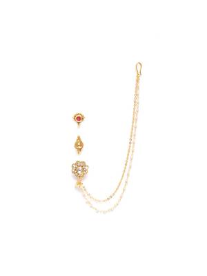 Gold crystal nose-ring 1