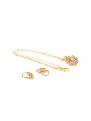 Gold crystal nose-ring 2