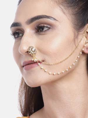 Gold crystal nose-ring 3
