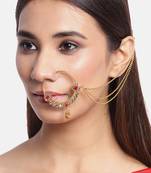 Gold crystal nose-ring