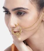 Gold crystal nose-ring
