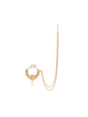 Gold crystal nose-ring 2