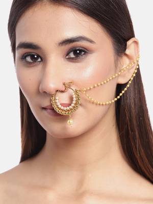 Gold crystal nose-ring 1