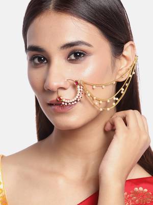 Gold crystal nose-ring 1