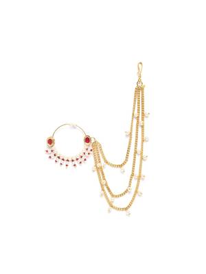 Gold crystal nose-ring 2