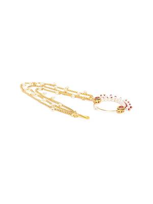 Gold crystal nose-ring 3