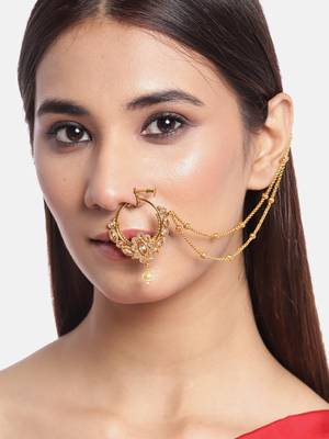 Gold crystal nose-ring 1