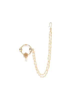 Gold crystal nose-ring 2